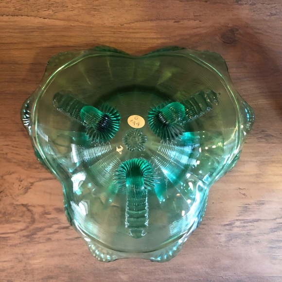Beautiful Aquamarine Ornate Glass Candy Dish ✨ - Picture 5 of 6